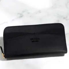 極美品 プラダ サフィアーノ 長財布 ロゴ 小銭入れ コイン カード 名刺 IC