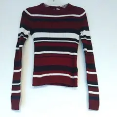 H&M　ボーダーリブニット