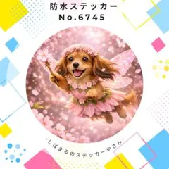 【送料無料❣️】ミニチュアダックス防水ステッカー 桜