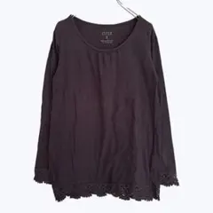 シュカ グローバルワーク カットソー パープル レース 長袖 大人可愛いのサムネイル