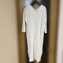 URBAN RESEARCHリブ編みホワイトニットワンピース フリーサイズ