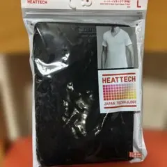 UNIQLO HEATTECH VネックT ブラック半袖 Lのサムネイル