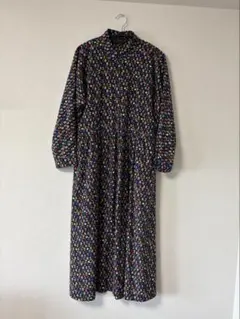 【美品】agnes b. アニエスベー 総柄ワンピース ロング 花柄 ドット