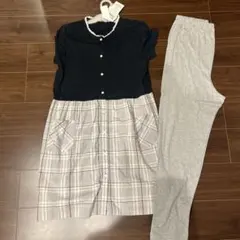 新品　マタニティ　パジャマ　チェック　半袖　Mサイズ