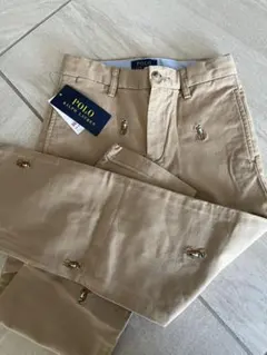 POLO ベージュ刺繍パンツ　ラルフローレン120センチ　新品タグ付き