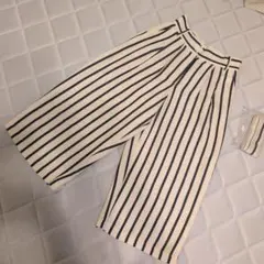 ストライプ柄 ガウチョパンツ