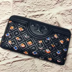 美品✨トリーバーチ フレミング マルチカラー ラウンドジップ 本革 長財布