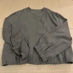 グレー ジッパー付き ブルゾン