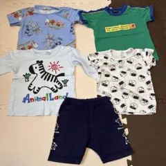 90サイズ　まとめ買い　Tシャツ　長袖　ズボン　アンパンマンTシャツ　5点セット