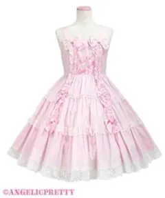 Angelic Pretty 肩リボンジャンパースカート JSKピンク ロリータのサムネイル