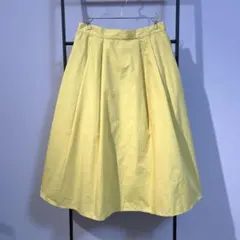 ジーユー GU タックフレアスカート L イエロー