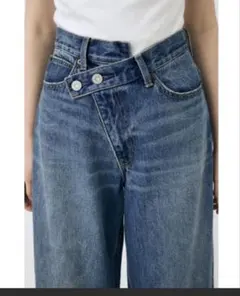 moussy CROSS WAIST WIDE STRAIGHT /ダークブルー