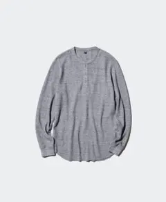 ワッフルヘンリーネックTシャツ UNIQLO ユニクロ 03 GRAY