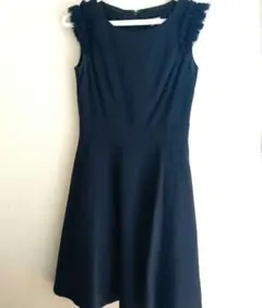 TOCCA トッカ ネイビー ノースリーブ ワンピース 0 膝下 紺 フリル