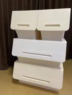 フロック　ホワイト積み重ね収納ボックス