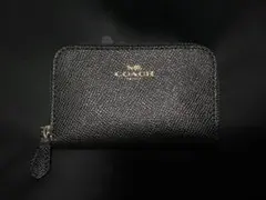 未使用に近い　コーチ　COACH ブラックレザー コインケース