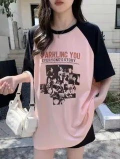 SPARKLING YOU ロゴ ラグラン 半袖 Tシャツ