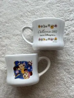 ディズニーシー　スーベニアカップ2個　2002年クリスマス限定