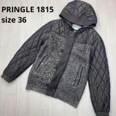 ● PRINGLE 1815 フーデットコート　ジャケット　異素材ドッキング