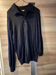 UNIQLO 黒 長袖ポロシャツ M