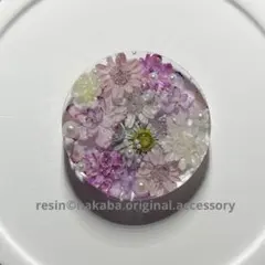 u-60 ハンドメイド レジン ヘアゴム ブローチ ポニーフック キーホルダー