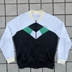 80s adidas トラックジャケット ホワイト/ブラック/グリーン