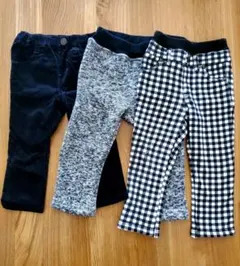 ☆★ジャンクストア他　温か裏起毛キッズパンツ90cm　お得3本セット★☆