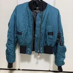 新品DIESELサテン ボンバージャケット MA-1 ブルーグリーンSサイズ