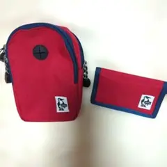 CHUMS ポーチ＆スモールリサイクルウォレット セット 赤