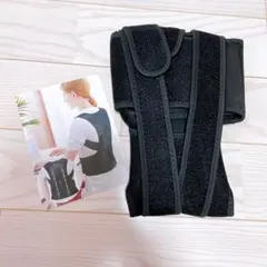 姿勢サポーター 猫背改善 巻き肩 Mサイズ ブラック 男女兼用 通気性 吸汗