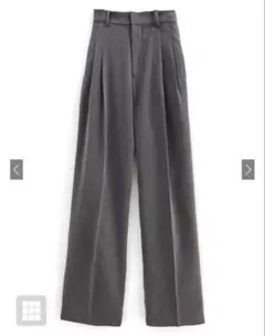 GRL タックセンタープレスストレートワイドパンツ［ai36］ グレー