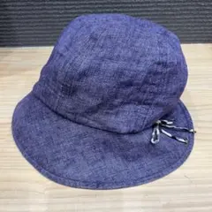 美品 DAKS ハット M57cm リネン パープル系 レディース 帽子