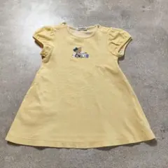 ファミリア　鹿の子　黄色　ワンピース　くまちゃん　90