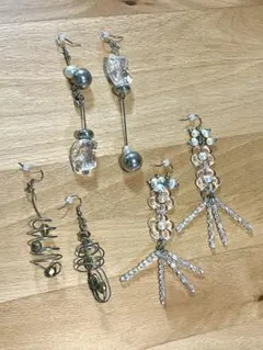 お花ピアス 針金ピアス しずくピアス✩3点セット✩.*˚まとめ売り バラも可