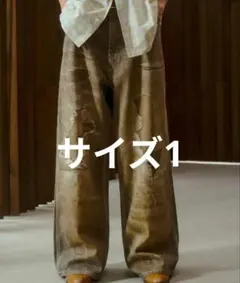 完売品　soerte トロンプルイユデニムパンツ　サイズ1のサムネイル