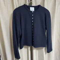 アニエスベー　裏起毛カーディガン　ネイビー　2(M)