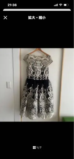 ドレス　黒　金