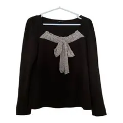 COMME CA ISM 薄地のリボン付きカットソー