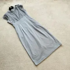 タグ付き　レースレディース　パーティードレス　刺繍　ロングワンピース　L