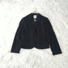 美品クミキョク組曲　ウールストライプジャケット2卒業式　入学式オンワード樫山