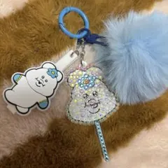 んぽちゃむ　キラキラデコファー付きキャンディチャームじゃらじゃらキーホルダー