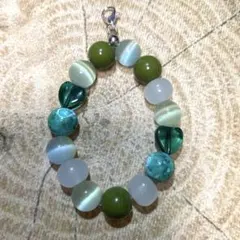 【79】天然石ビーズ　ストラップ