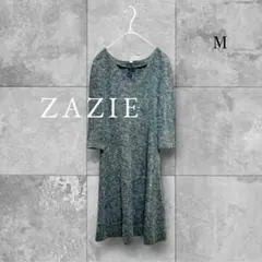 美品 ザジ ワンピース ニット クラシカル モノトーン 上品 綺麗め 秋冬 M