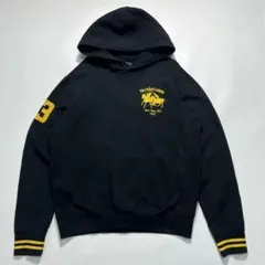 ラルフローレン リバースウィーブ型 パーカー L 黒 ブラック 刺繍 7533