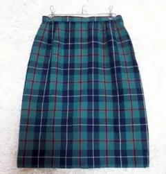 レリアン タータンチェック タイトスカート ひざ丈 ウール（9）裏地付 秋冬