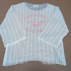 ALGY グレー ストライプ 長袖カットソー M