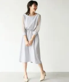 【最終値下】アパートバイローリーズ　ドットチュールワンピース【M】両家顔合わせに