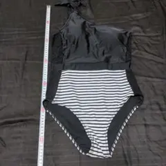 新品　レディース　水着　ボーダー　スクール水着　ワンショルダー