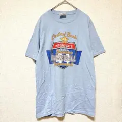 【M】バスケットボール Tシャツ クルーネック 半袖 プリント 水色