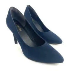 新品 パンプス 25cm ネイビー 美シルエット 9.5cmヒール 美ライン 紺